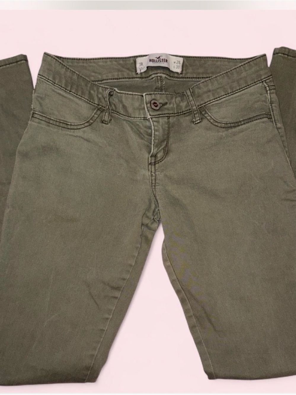 Hollister Women's Olive Green Skinny Jeans